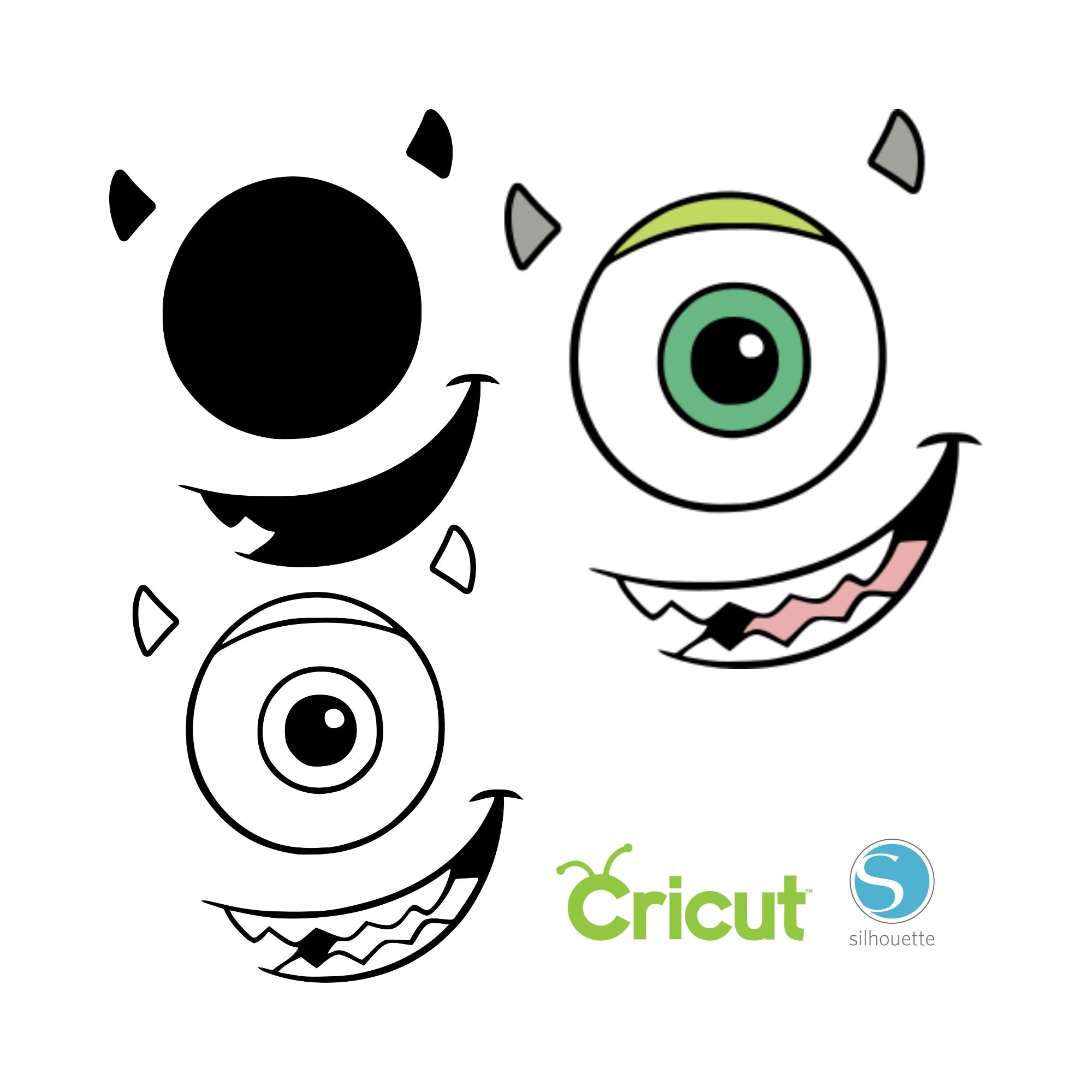 3 Mike Face SVG Bundle SVG For Cricut And Silhouette Cutting Machines Monsters Inc Etsy