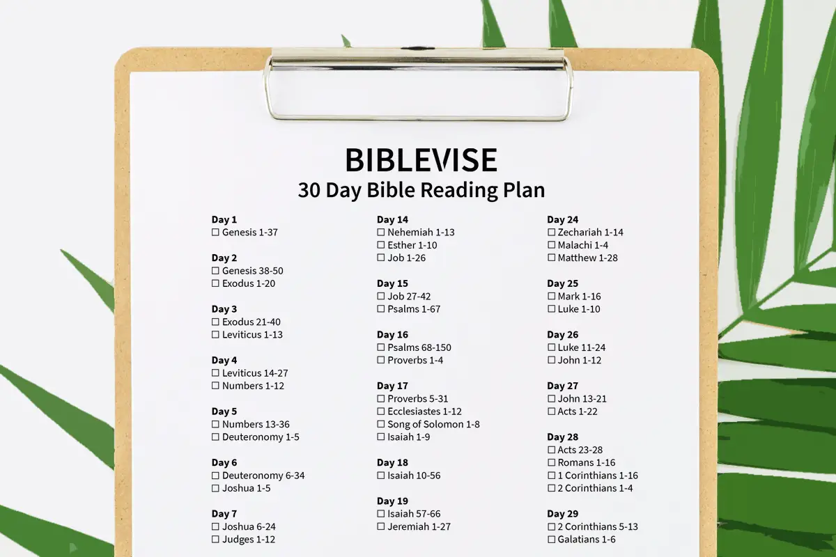 30 Day Bible Reading Plan With Printable PDF 