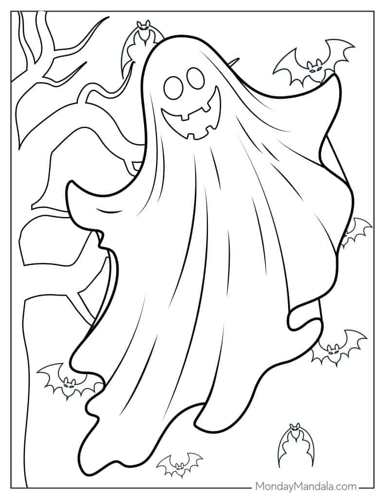 30 Ghost Coloring Pages Free PDF Printables 