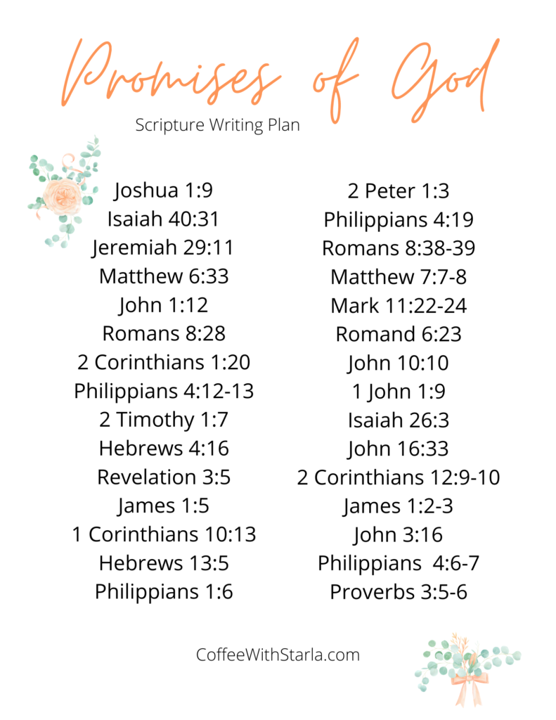 31 Best Promises Of God Printable Scripture Writing Plans Gods Promises Bible Promises
