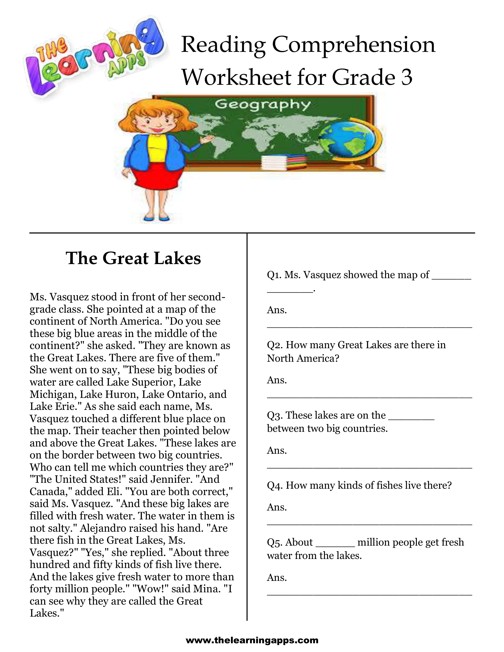 Reading Worksheets Printable For For 3Rd Grade