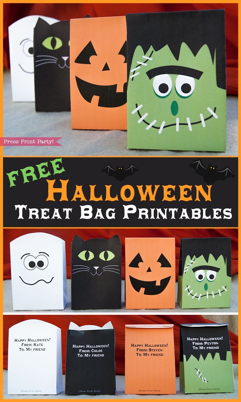 4 Free Halloween Treat Bags Printables By Press Print Party Halloween Bags Halloween Paper Bags Halloween Printables Free