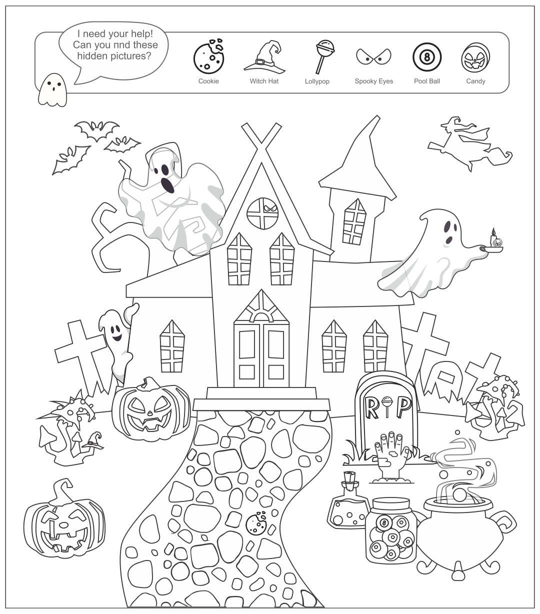 5 Best Halloween Hidden Picture Printable Printablee D01 Halloween Worksheets Halloween Classroom Activities Hidden Pictures