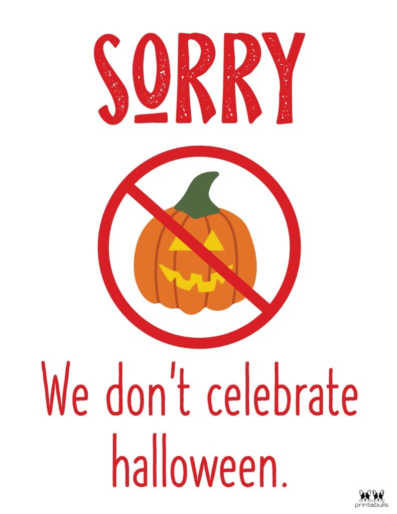 No Candy Halloween Sign Printable