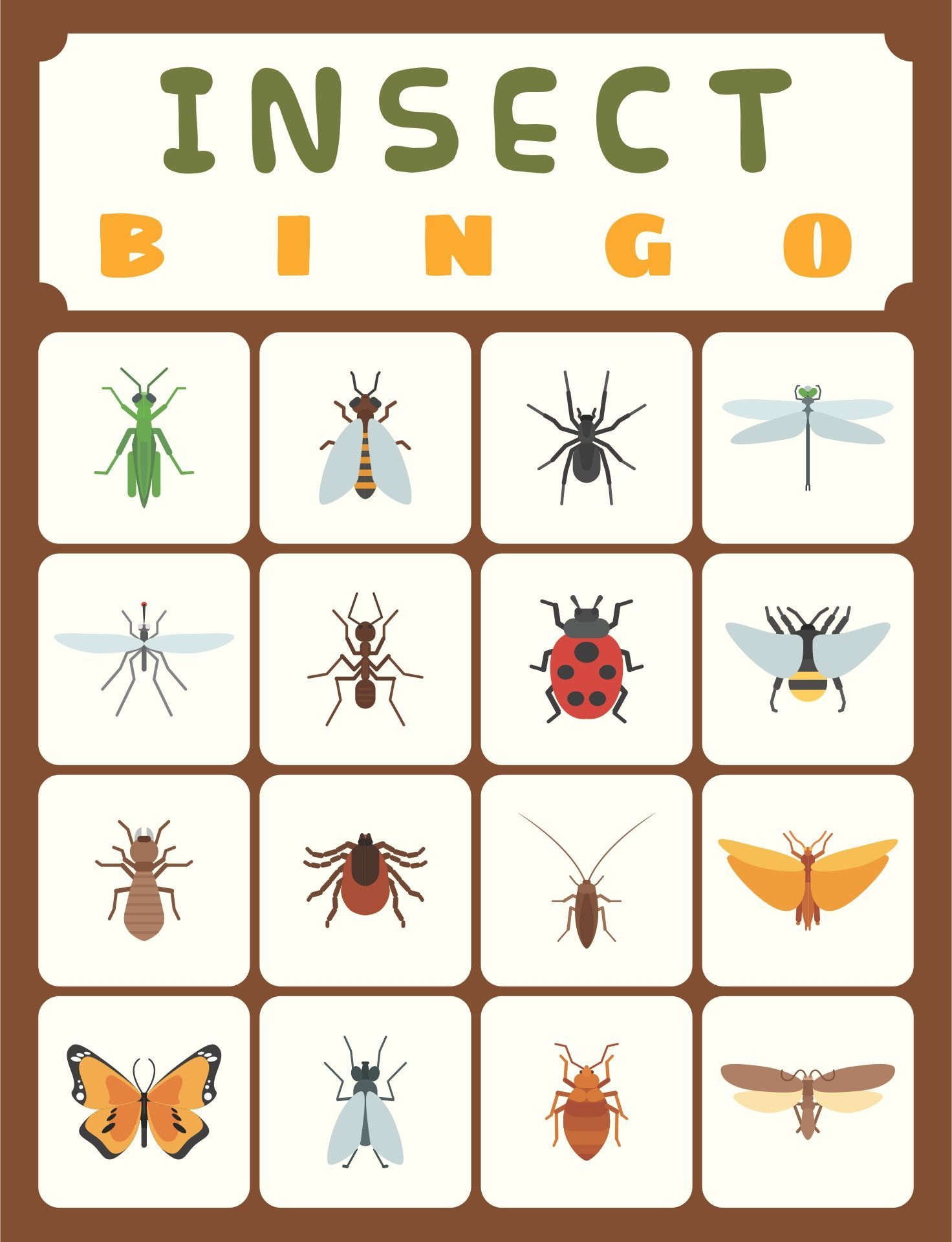 6 Best Printable Bug Bingo Game PDF For Free At Printablee Printable Bingo Games Bingo Games Insects Preschool