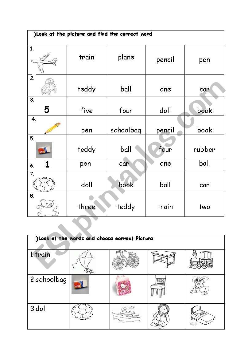 Vocabulary Printable Worksheets For Grade 1