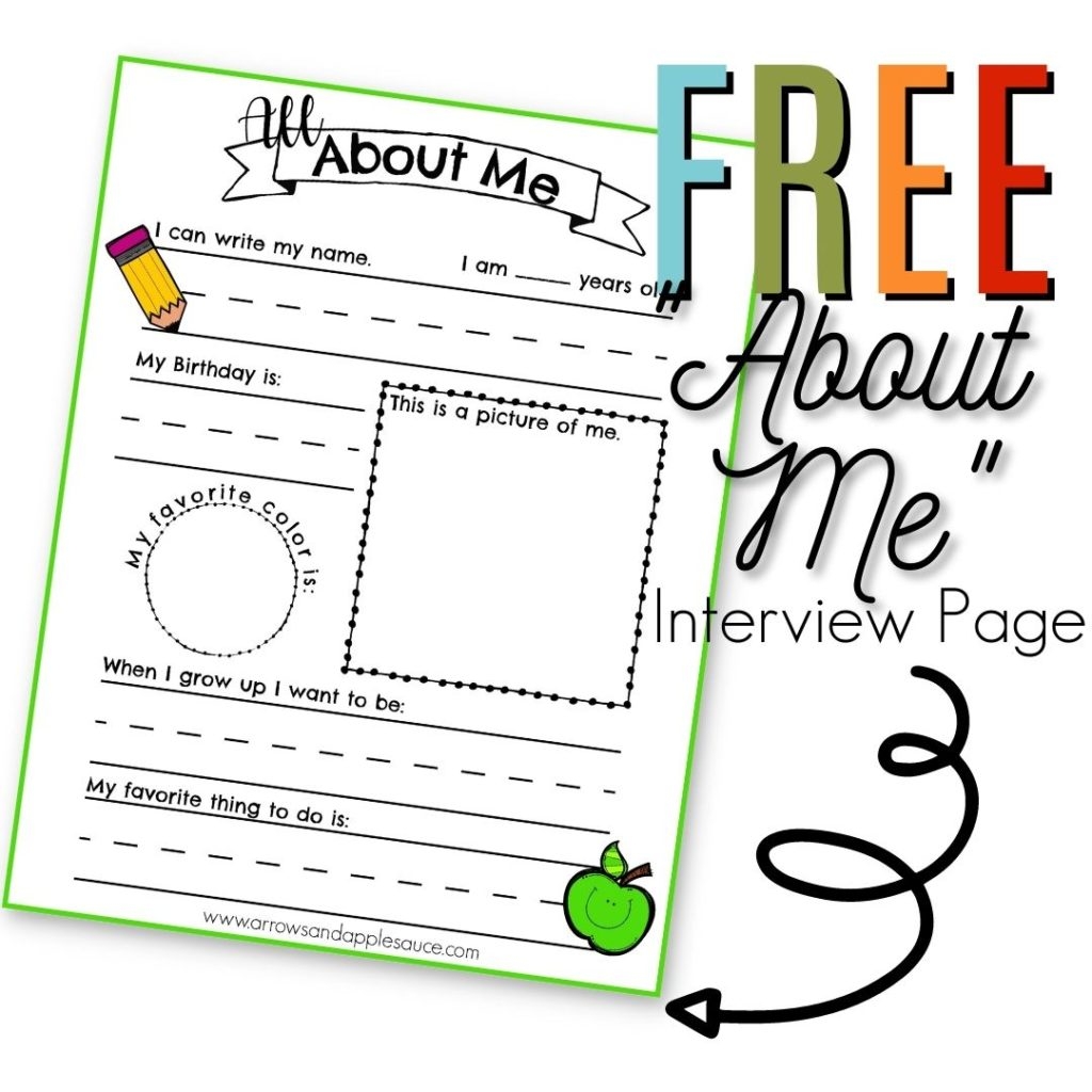 Address And Phone Number Activities FREE About Me Printable Arrows Applesauce