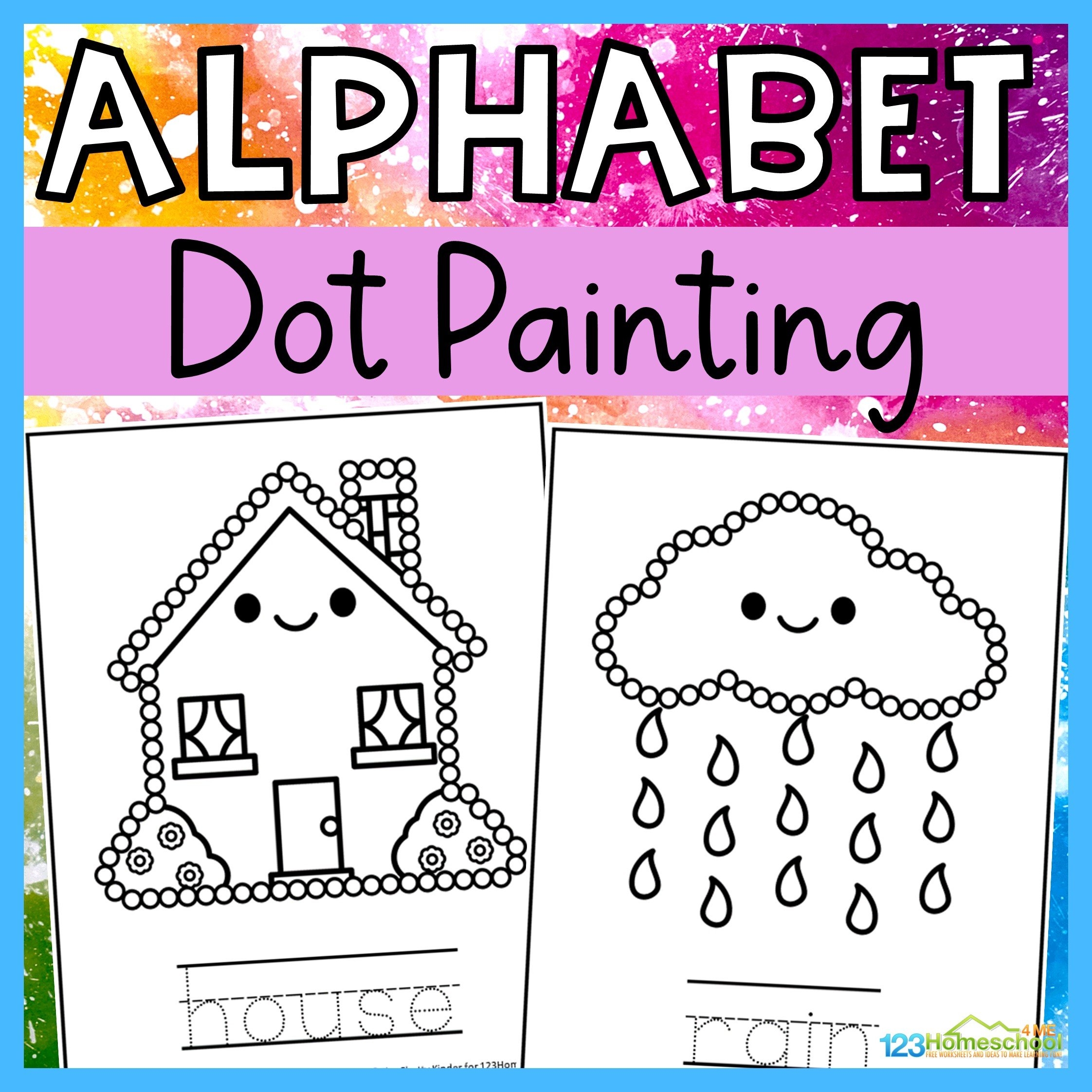 Alphabet Q Tip Painting With FREE Dot Painting Printable Template
