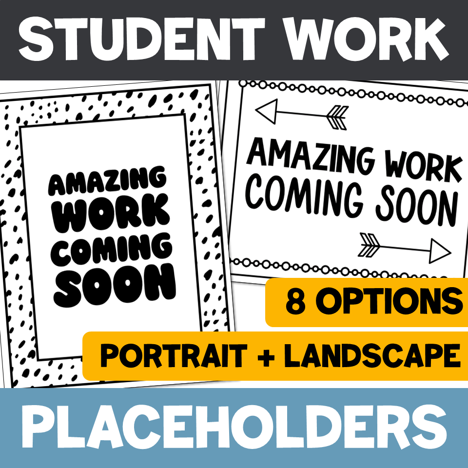 Amazing Work Coming Soon Student Work Placeholders Black And White Pattern Decor Classful