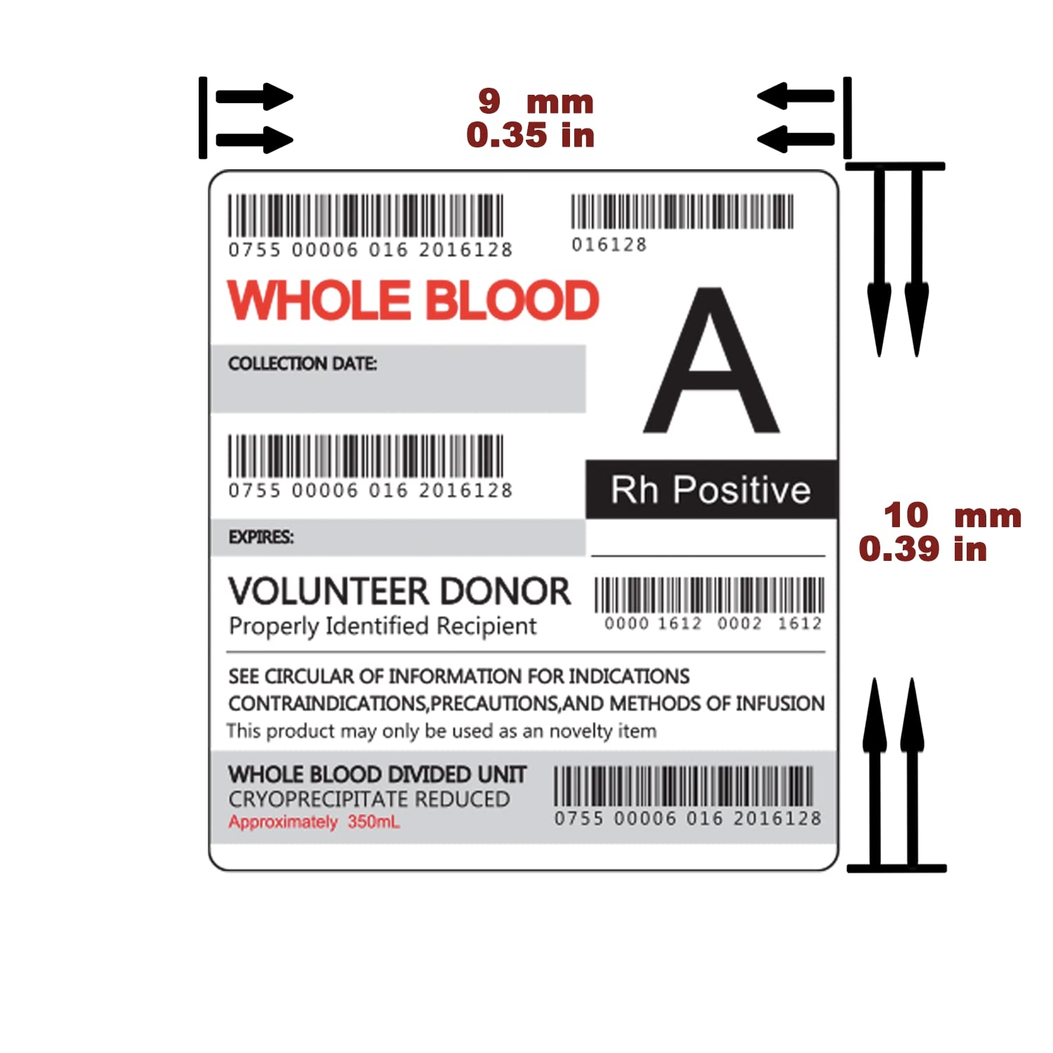 Printable Blood Bag Label Template