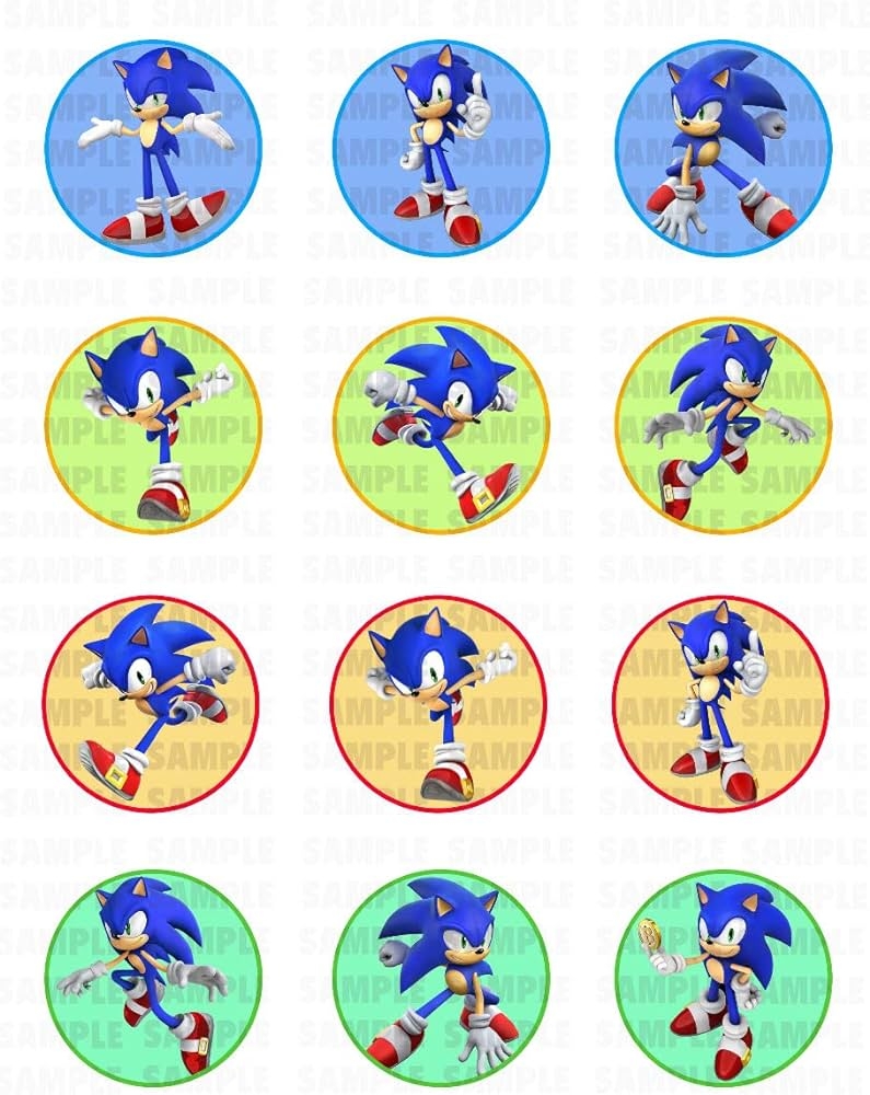 Amazon Cakecery Sonic Edible Image Cupcake Cookie Topper 2 Cupcake 12 Pieces sheet Grocery Gourmet Food