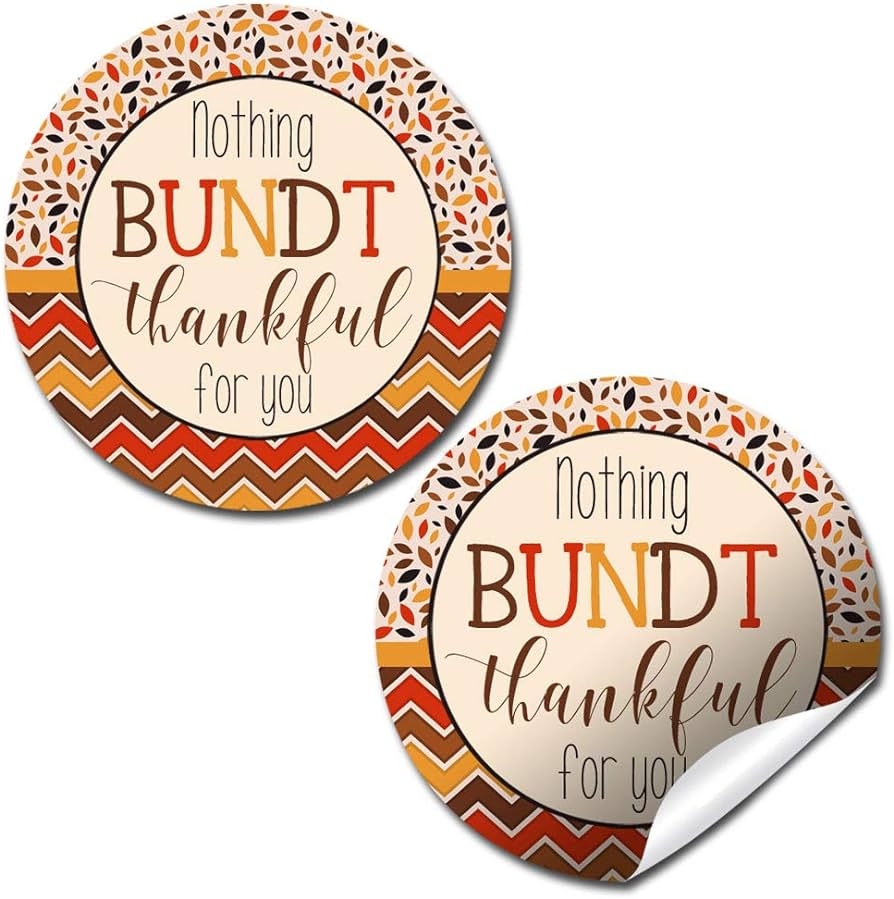 Amazon Nothing Bundt Thankful Fall Themed Appreciation Thank You Sticker Labels 40 2 Party Circle Stickers By AmandaCreation Great For Party Favors Envelope Seals Goodie Bags Home Kitchen