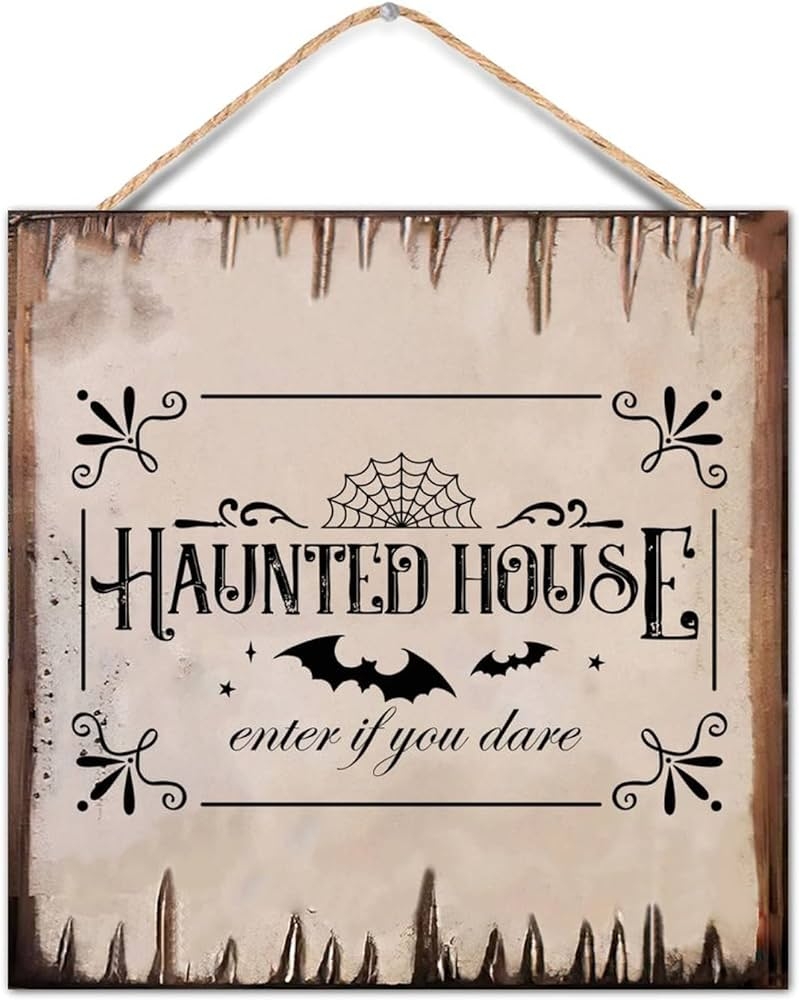 Amazon Shabby Style Halloween Hanging Welcome Wood Sign Halloween Quote Haunted House Enter If You Dare Sign Wood Wall Art Plaque For Cottage Living Room Porch Bedroom Halloween Indoor Decor 16x16in 