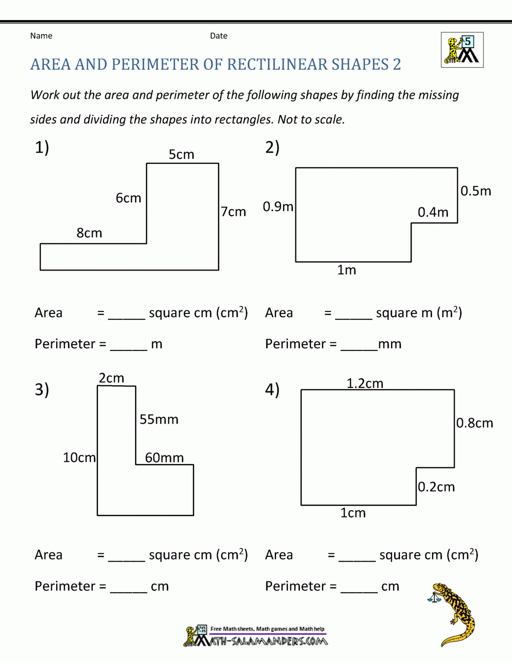Area And Perimeter Of Rectangle