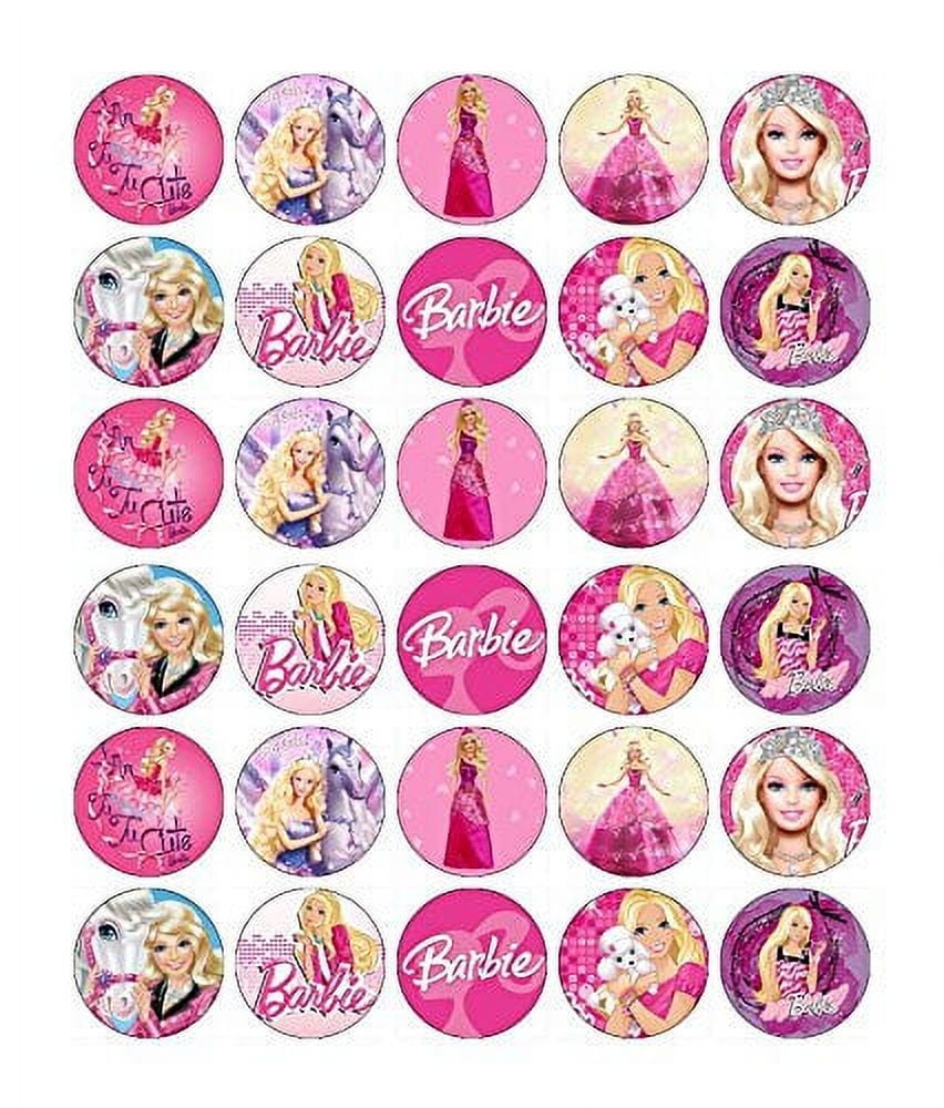 Barbie Logo Puppy Horses Tiara Ball Gowns Edible Cupcake Toppers ABPID05265 Walmart
