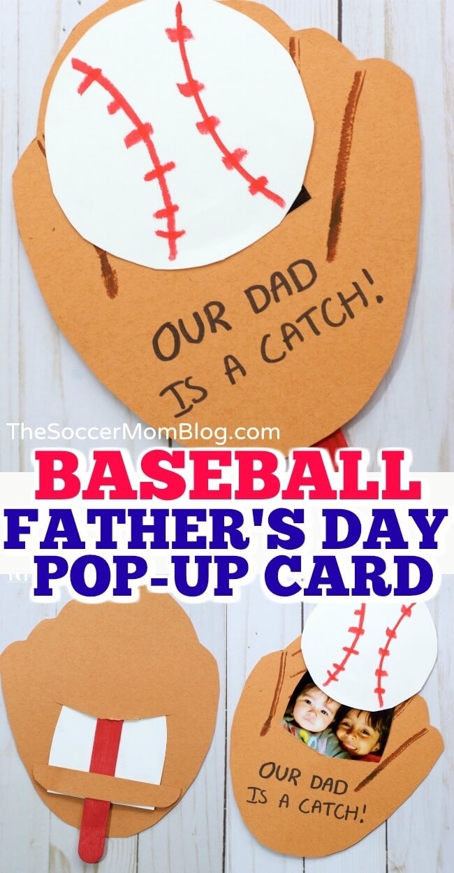 Baseball Glove Photo Pop Up Father s Day Card The Soccer Mom Blog
