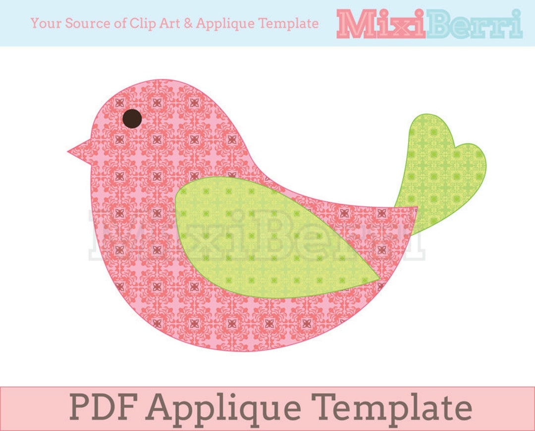 Printable Bird Applique Pattern