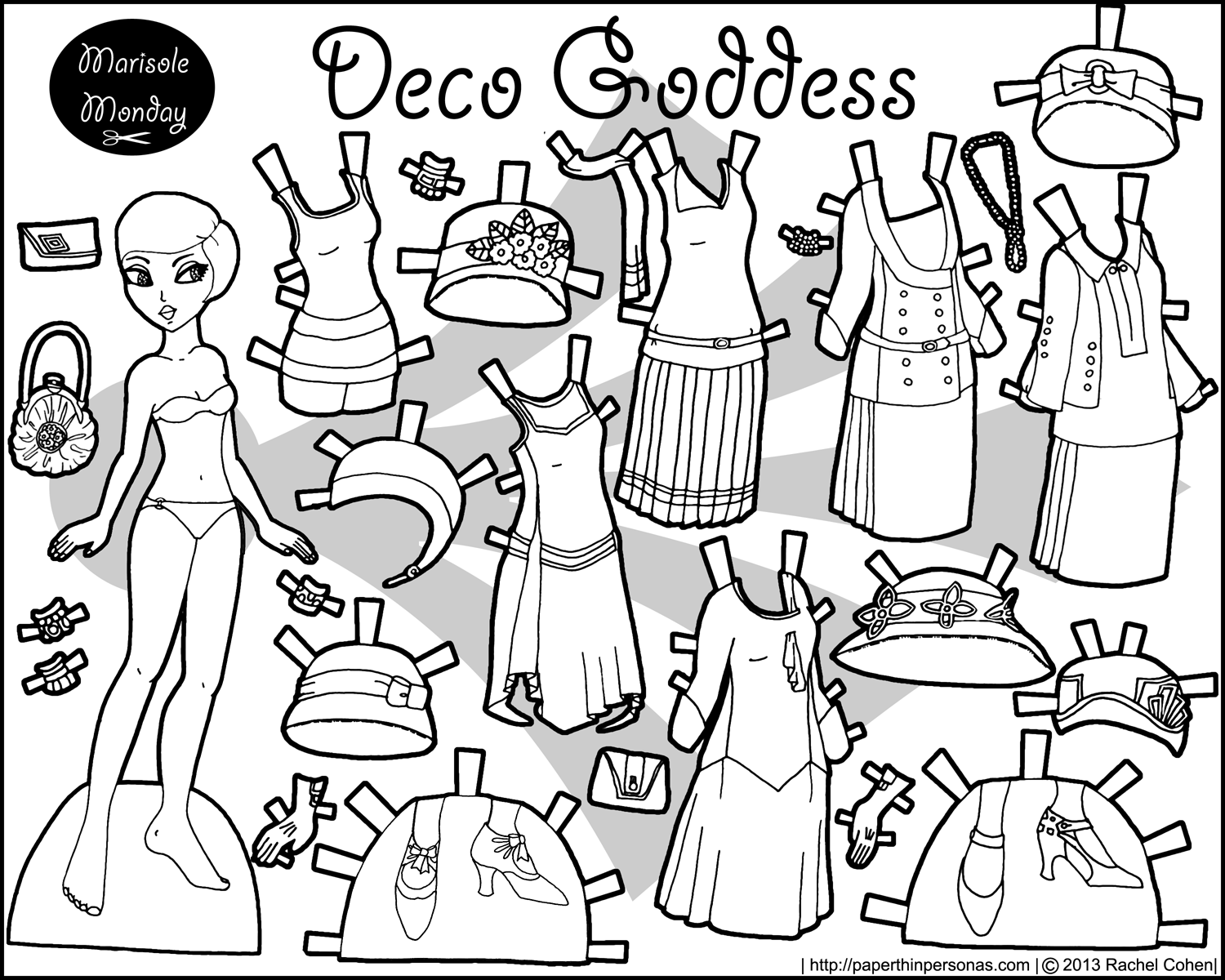 Black And White Printable Paper Dolls Marisole Monday Friends Paper Thin Personas