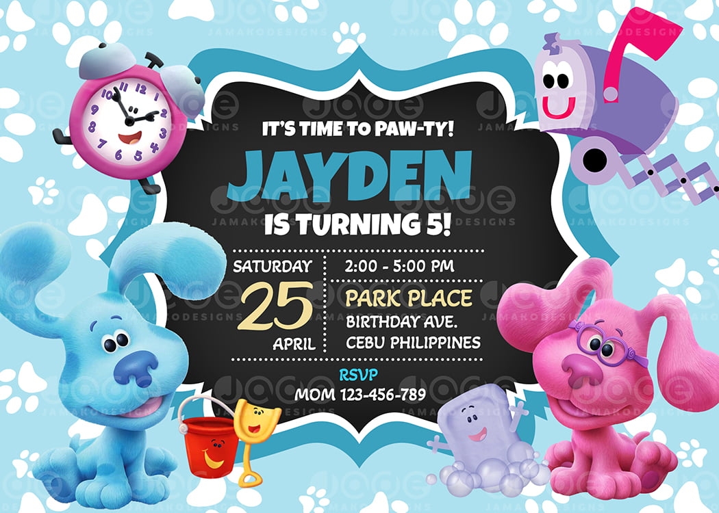 Blue s Clues Birthday Invitation Personalize 4 X 6 Or 5 X 7 FREE BACKSIDE Jamakodesigns Blue s Clues Birthday Invitation Personalize 4 X 6 Or 5 X 7 FREE BACKSIDE Jamakodesigns