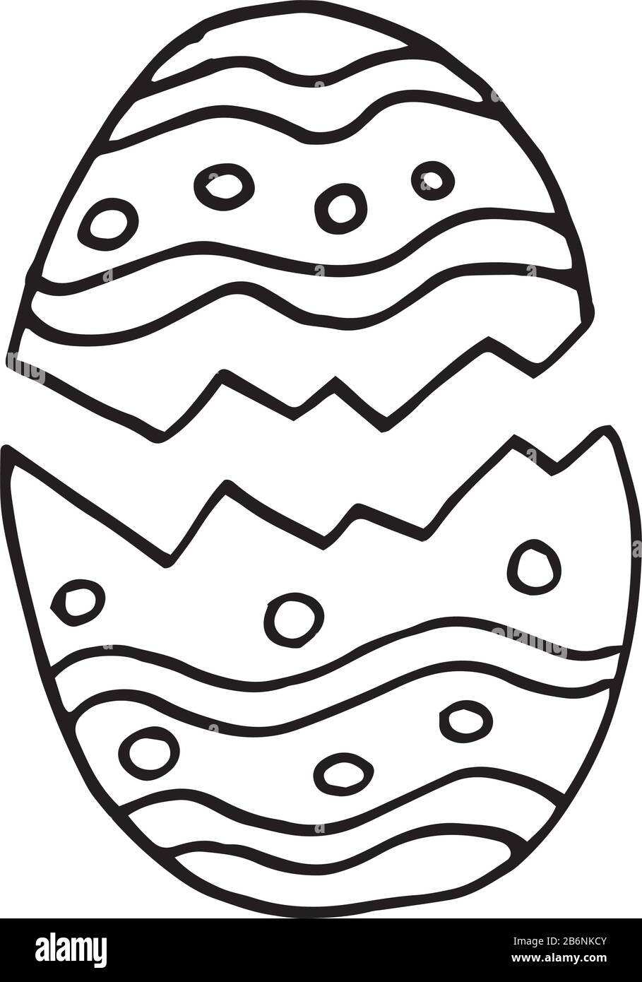 Broken Egg With Pattern Line Art Hand Drawn Illustration Stock Vector Image Art Alamy