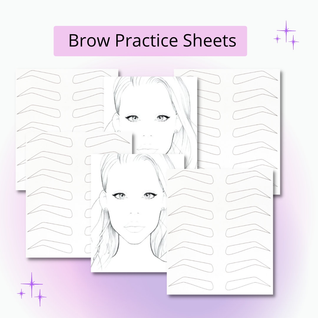 Brow Practice Sheets Eyebrow Microblading Practice Sheets Microshading Practice Sheets Etsy
