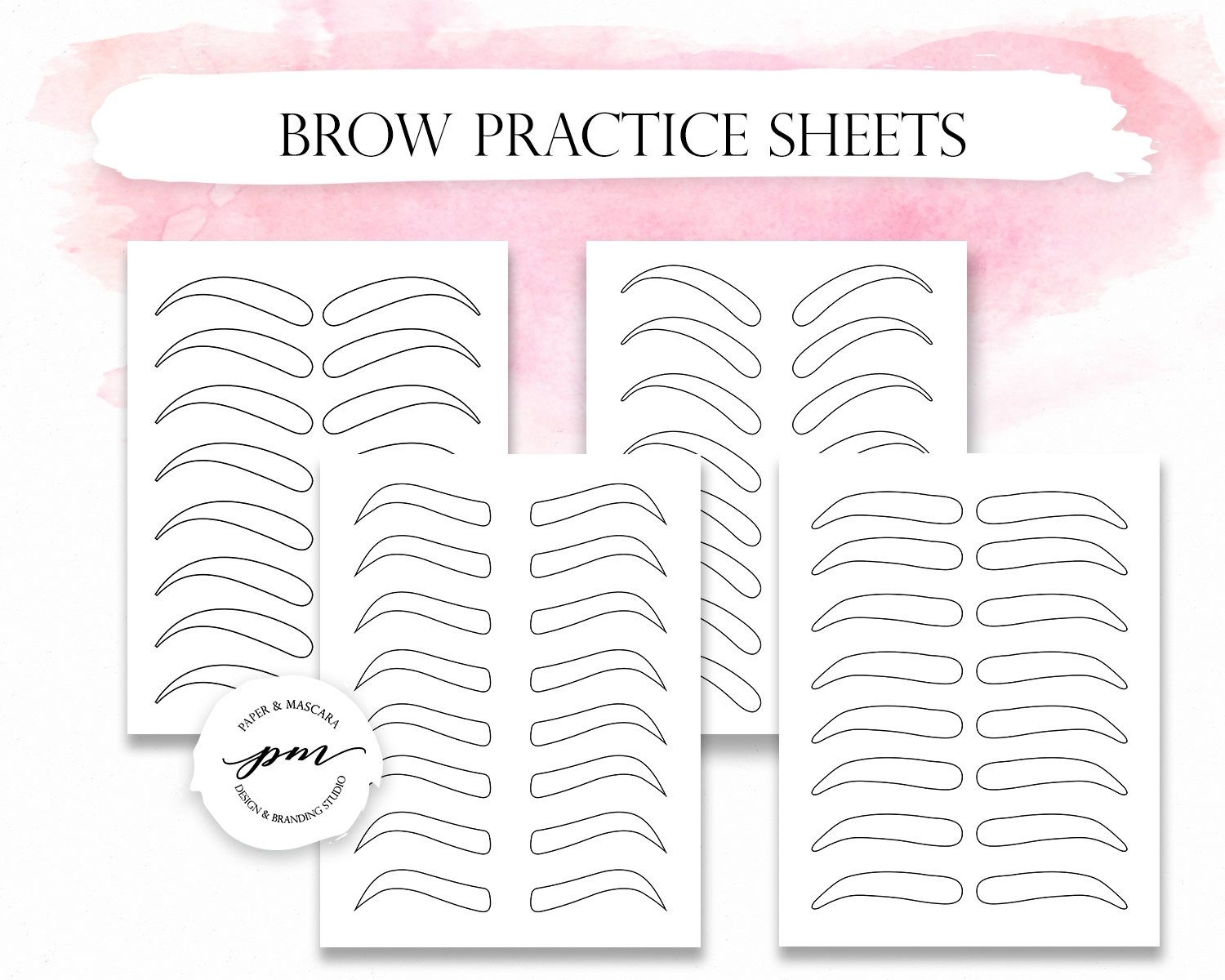 Brow Practice Sheets Eyebrow Microblading Practice Sheets Microshading Practice Sheets Etsy Microblading Eyebrows Brows Microblading