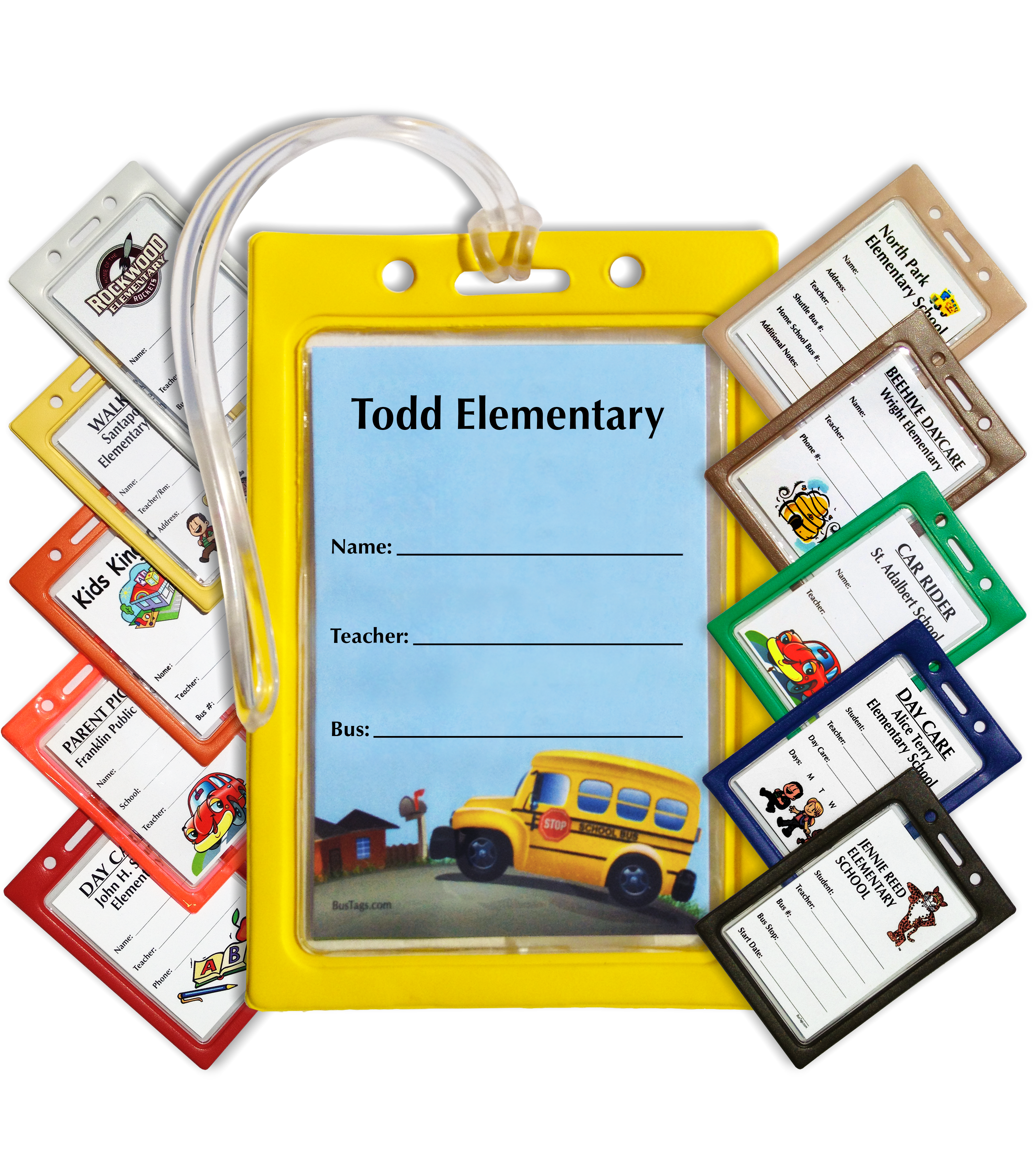 Bus Tag Student ID Tags Custom Layout NationalSchoolForms