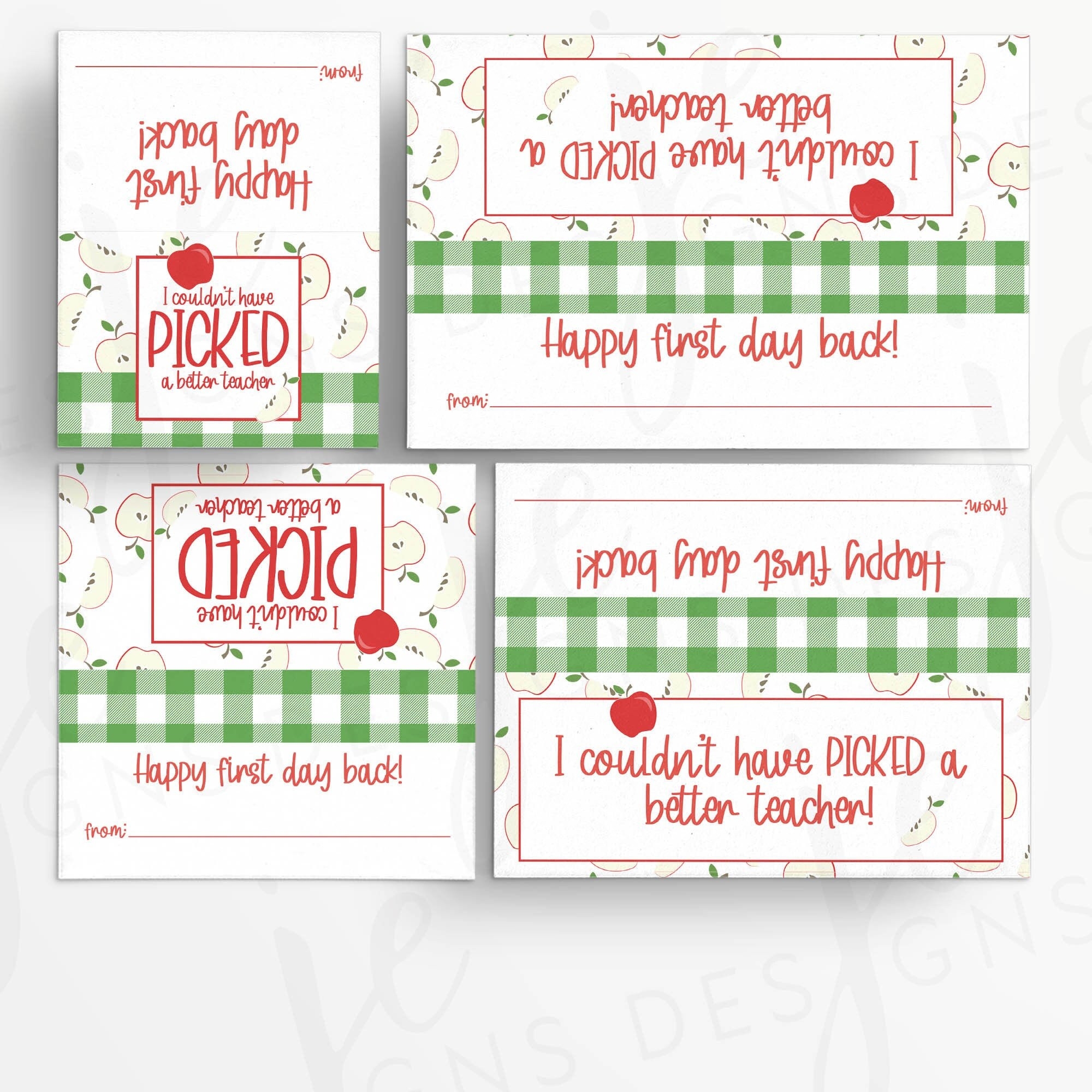 Buy I Couldn t Have Picked A Better Teacher Treat Bag Toppers In 4 Sizes With Apple And Gingham Back To School Printable Instant Download Online In India Etsy