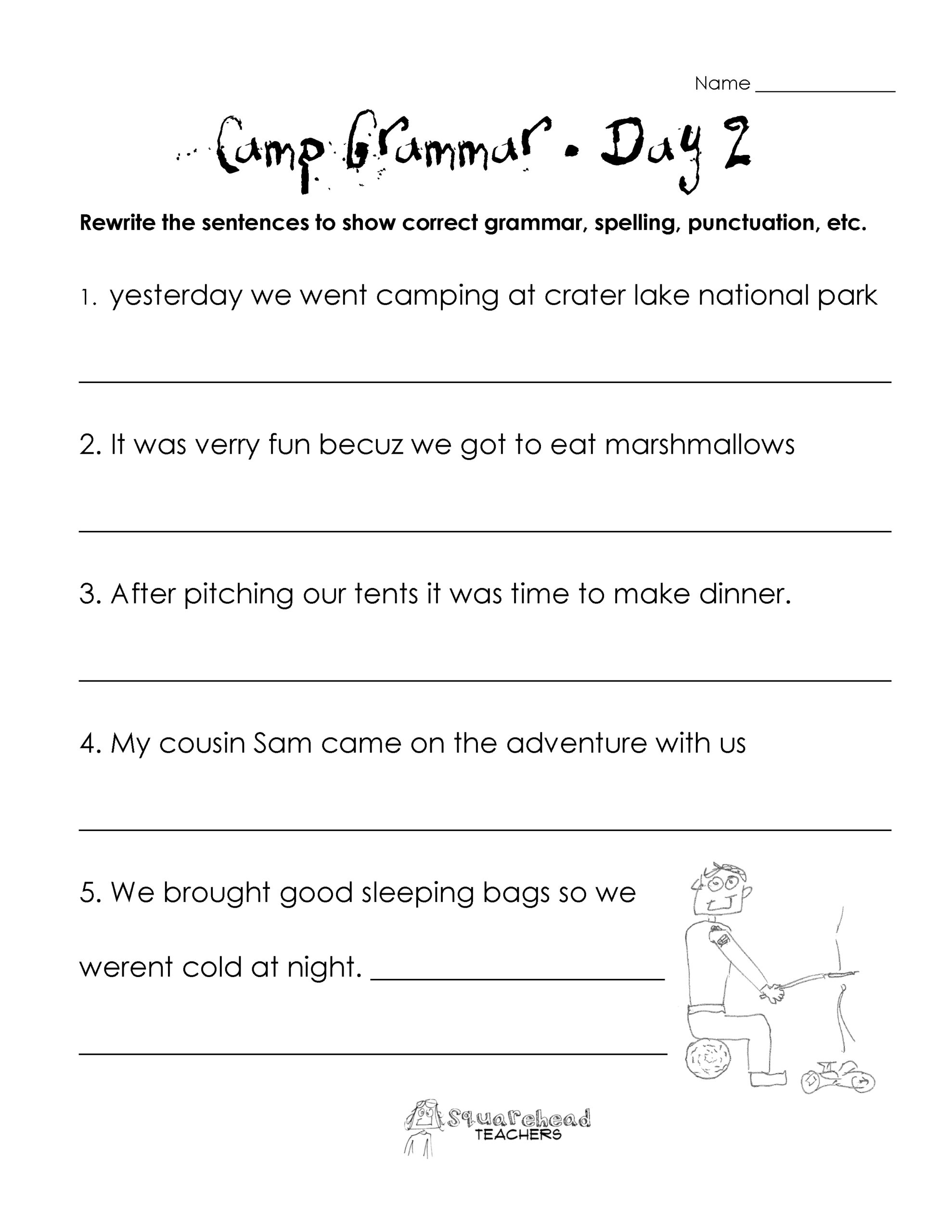 Printable Grammar Worksheets For Grade 5