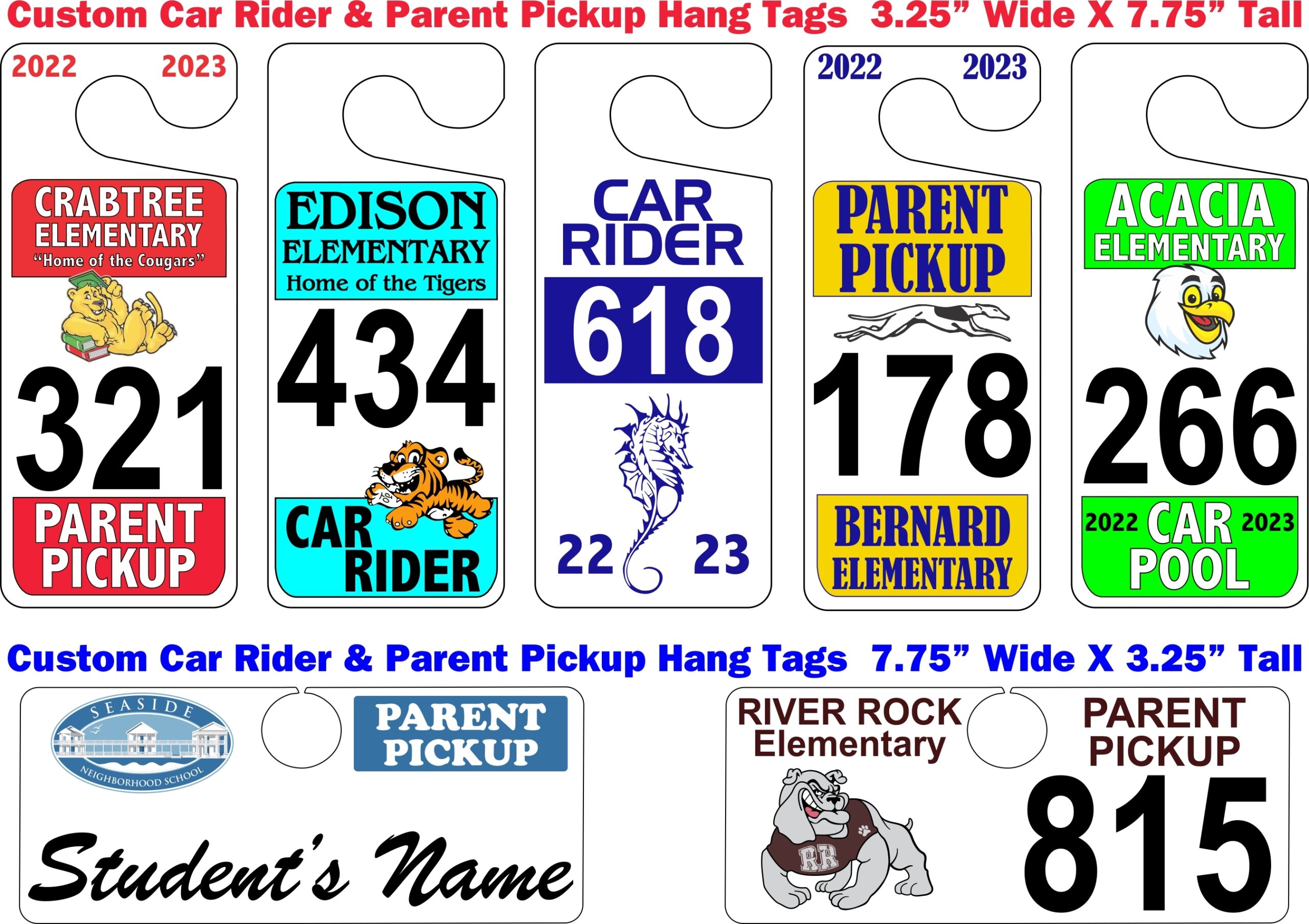Car Rider Passes And Parent Pickup ID Tags K12ParkingPermits