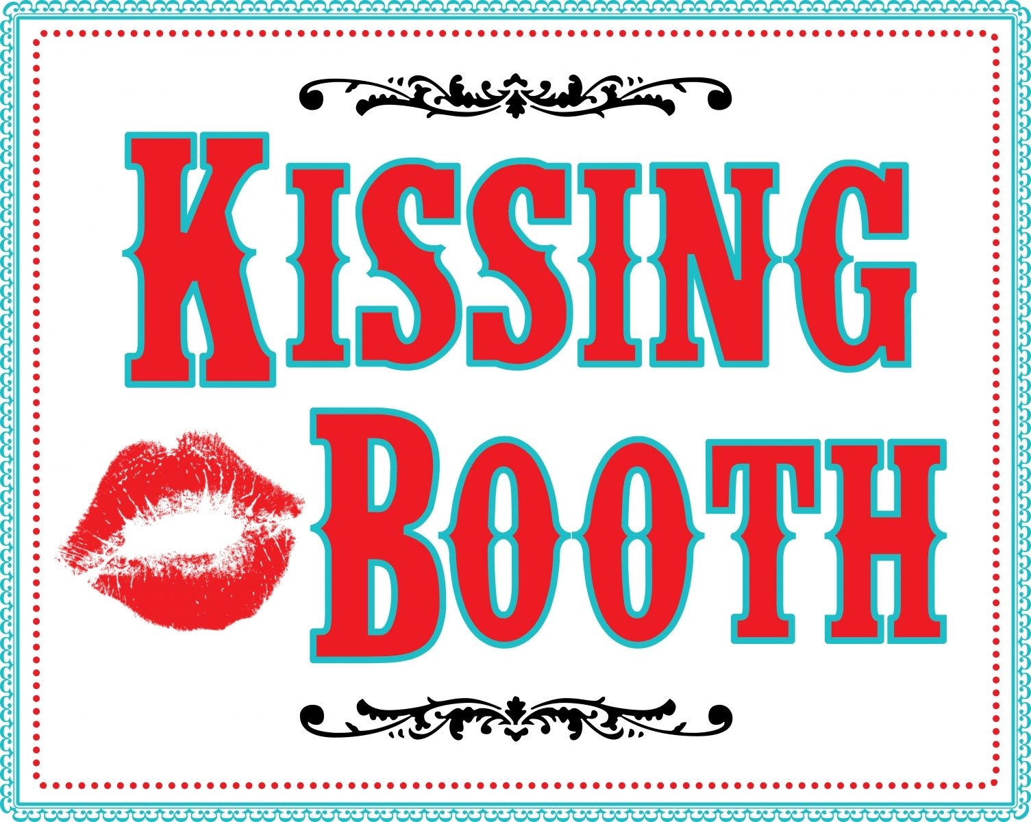 Free Printable Kissing Booth Sign