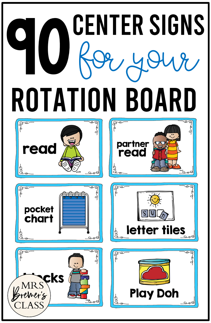 Center Rotation Board Labels And Signs Mrs Bremer s Class