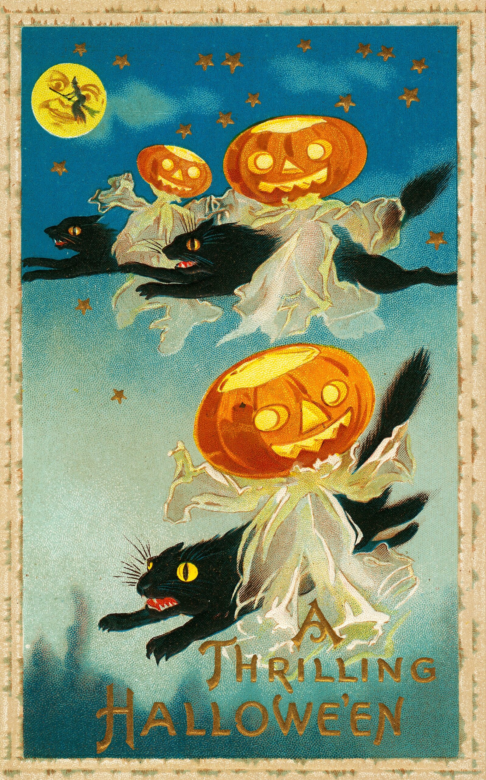 Charming Free Vintage Halloween Postcards To Download Picture Box Blue