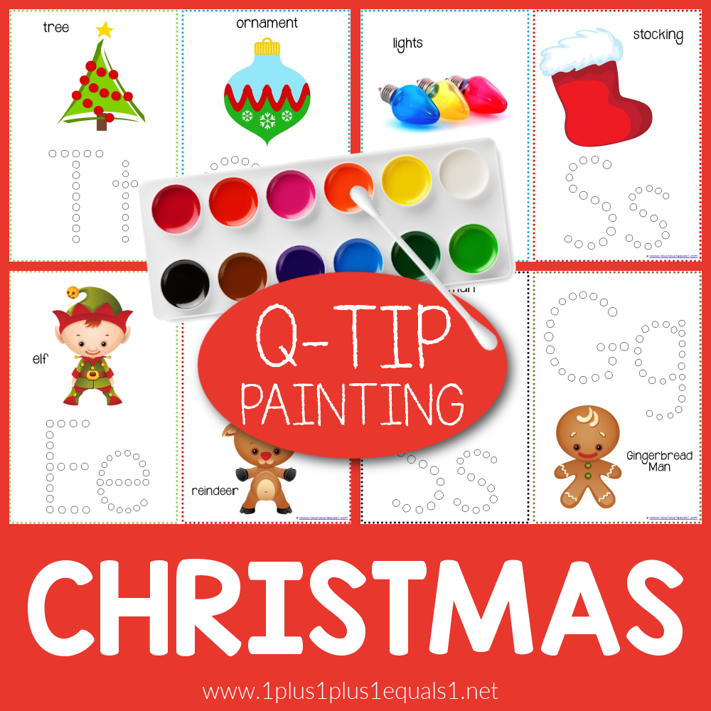 Christmas Fun Q Tip Painting Printables 1 1 1 1