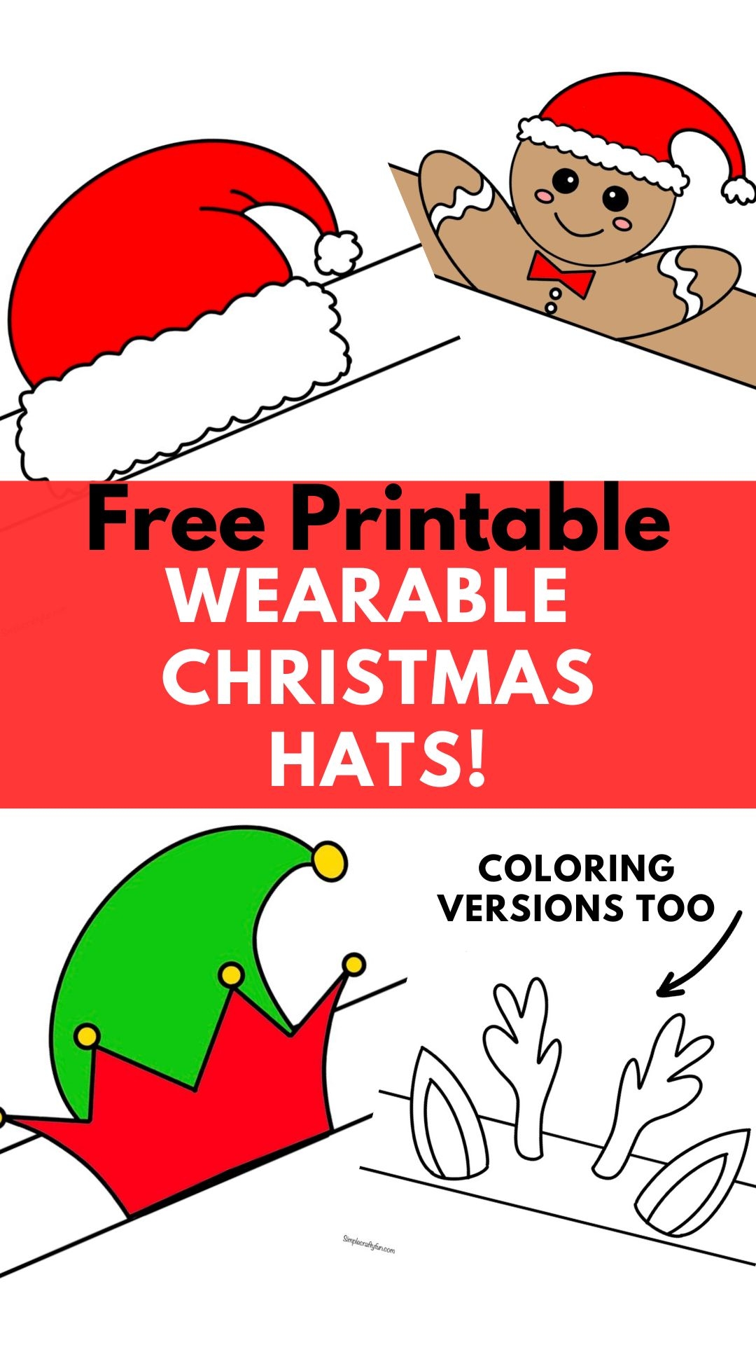 Christmas Hat Printable Crafts Free Printable 