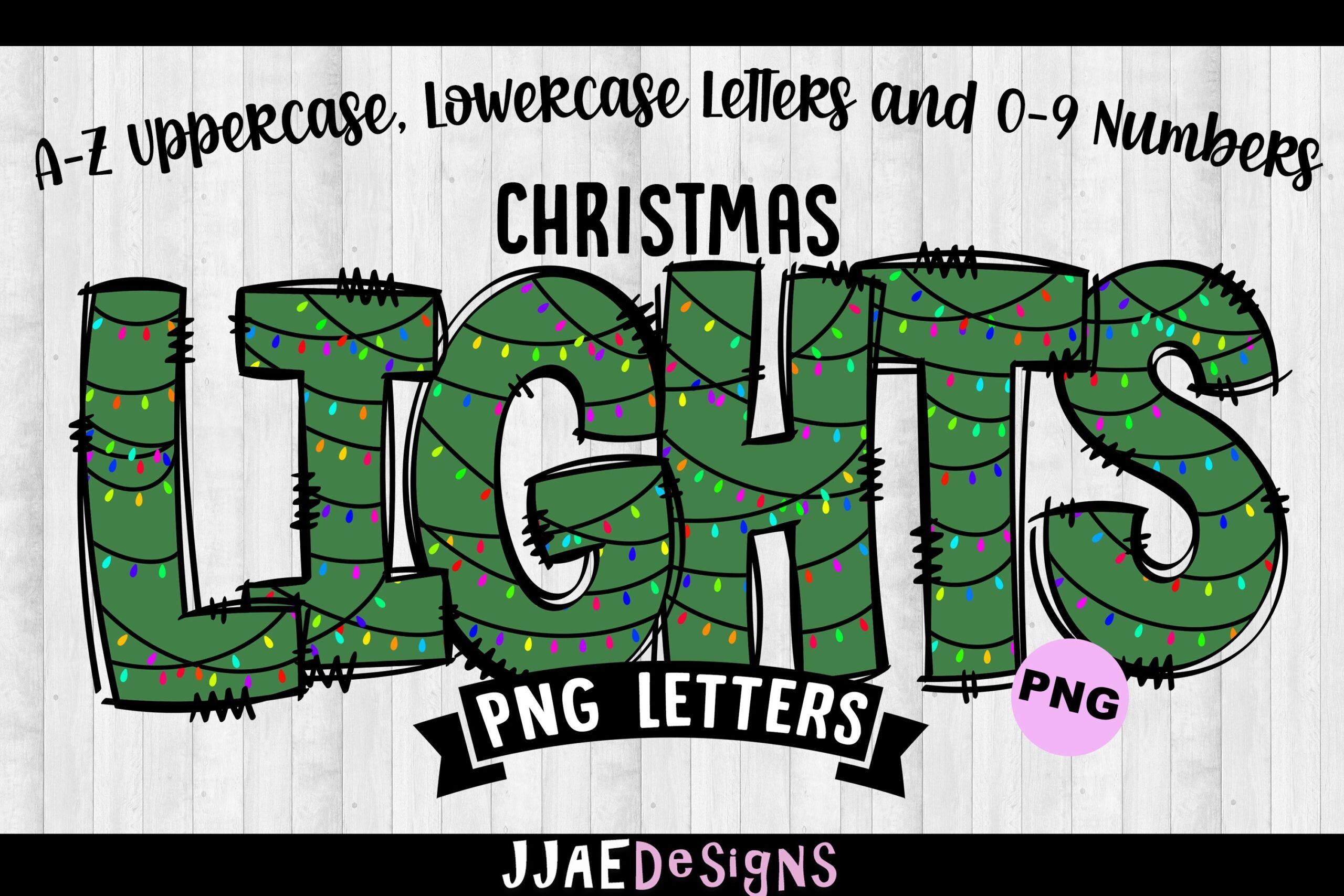 Christmas Lights Letters Christmas Doodle Alphabet Clipart