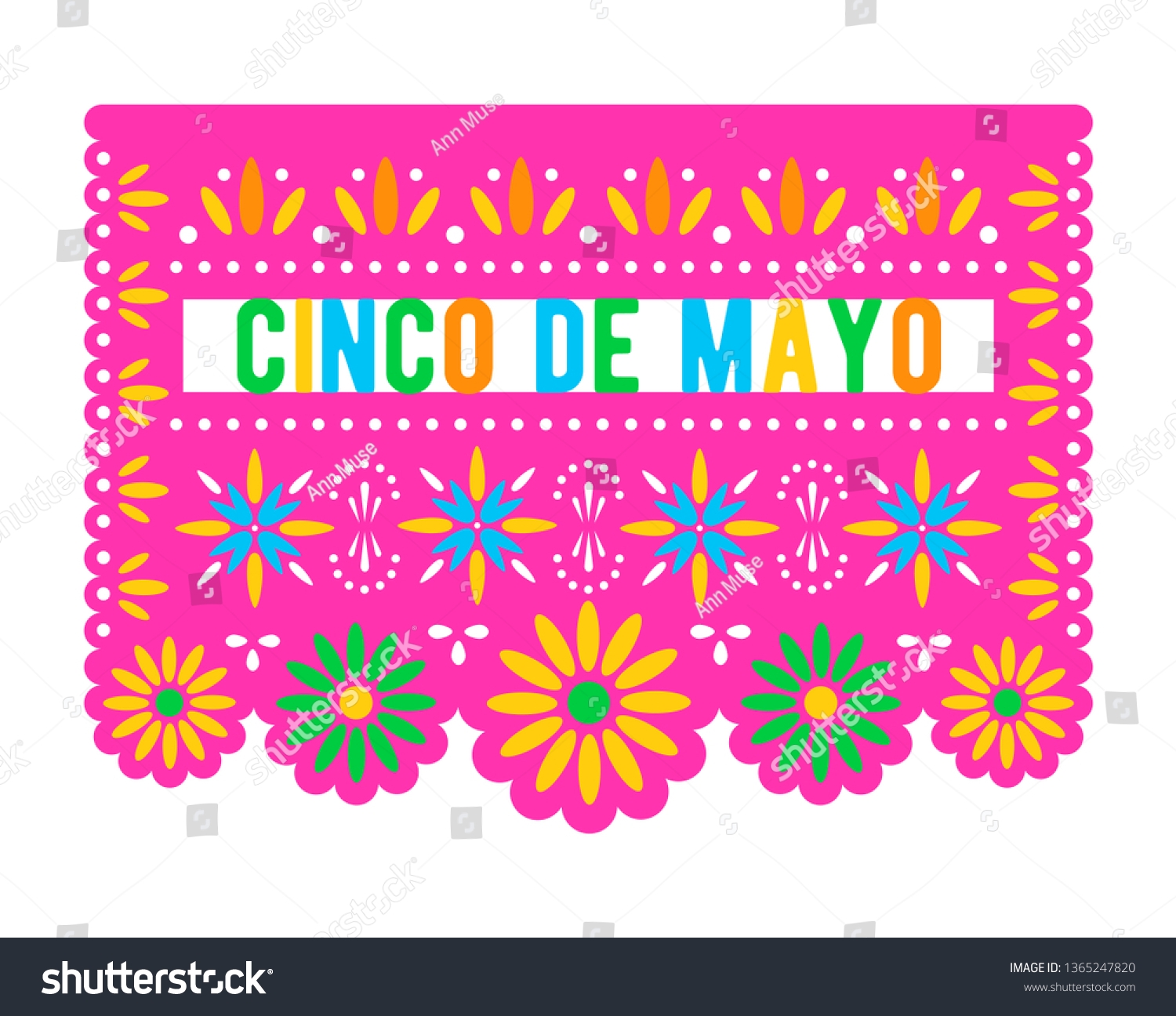 Cinco De Mayo Papel Picado Banner Stock Vector Royalty Free 1365247820 Shutterstock