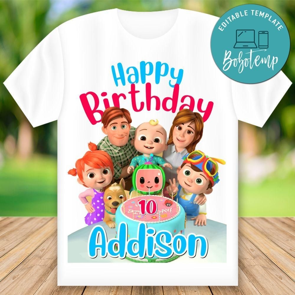 Cocomelon Happy Birthday Shirt PNG File Instant Download Bobotemp Happy Birthday Shirt Birthday Shirts Superman Happy Birthday