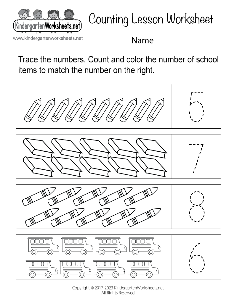 Counting Lesson Worksheet Free Printable Digital PDF