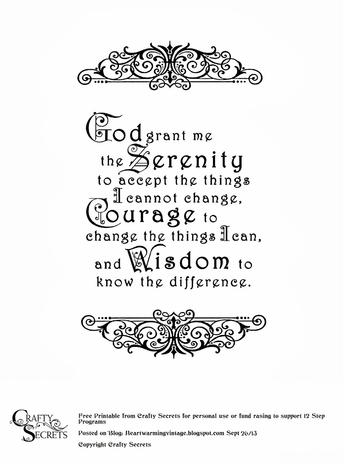 Crafty Secrets Heartwarming Vintage Ideas And Tips Free Serenity Prayer Printable And My Dad s GA Story
