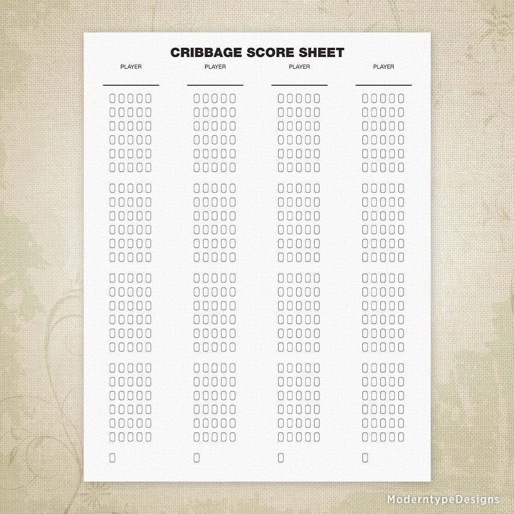Cribbage Cheat Sheet Printable