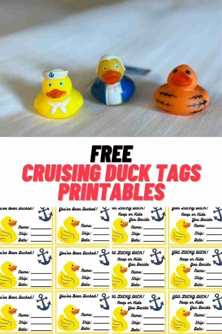 CRUISE DUCK TAGS Free Printable Cruise Gifts Carnival Cruise Line Cruise Planning