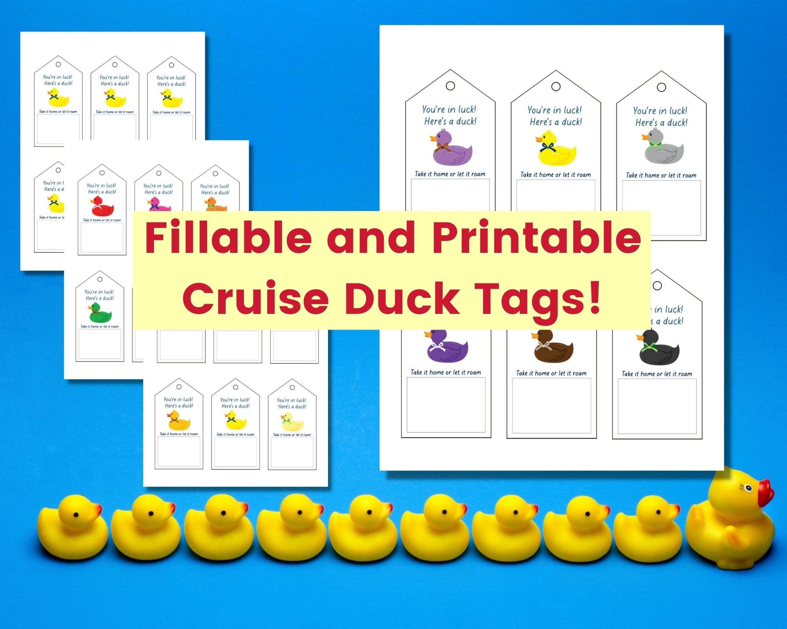 Printable Editable Free Printable Cruising Duck Tags