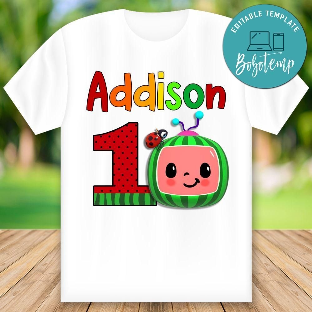 Customizable Cocomelon First Birthday Shirts PNG File DIY Bobotemp First Birthday Shirts Birthday Shirts 1st Birthday Boy Shirt