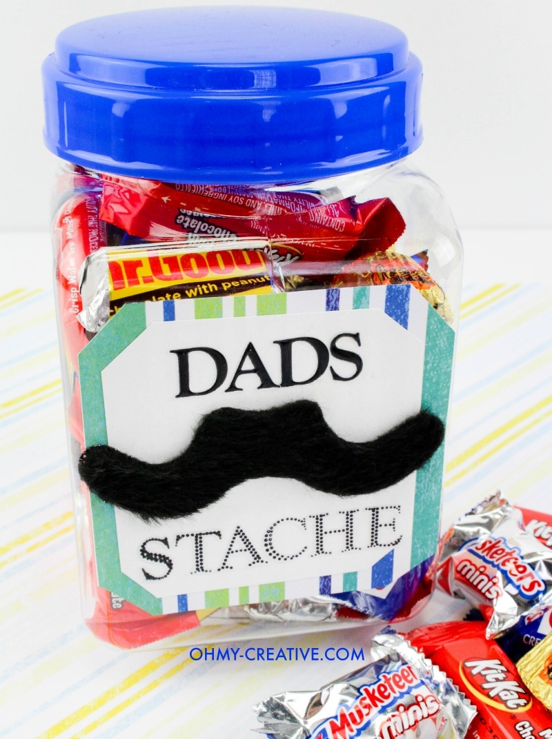 Dad s Stache Jar Gift With Free Printable Oh My Creative