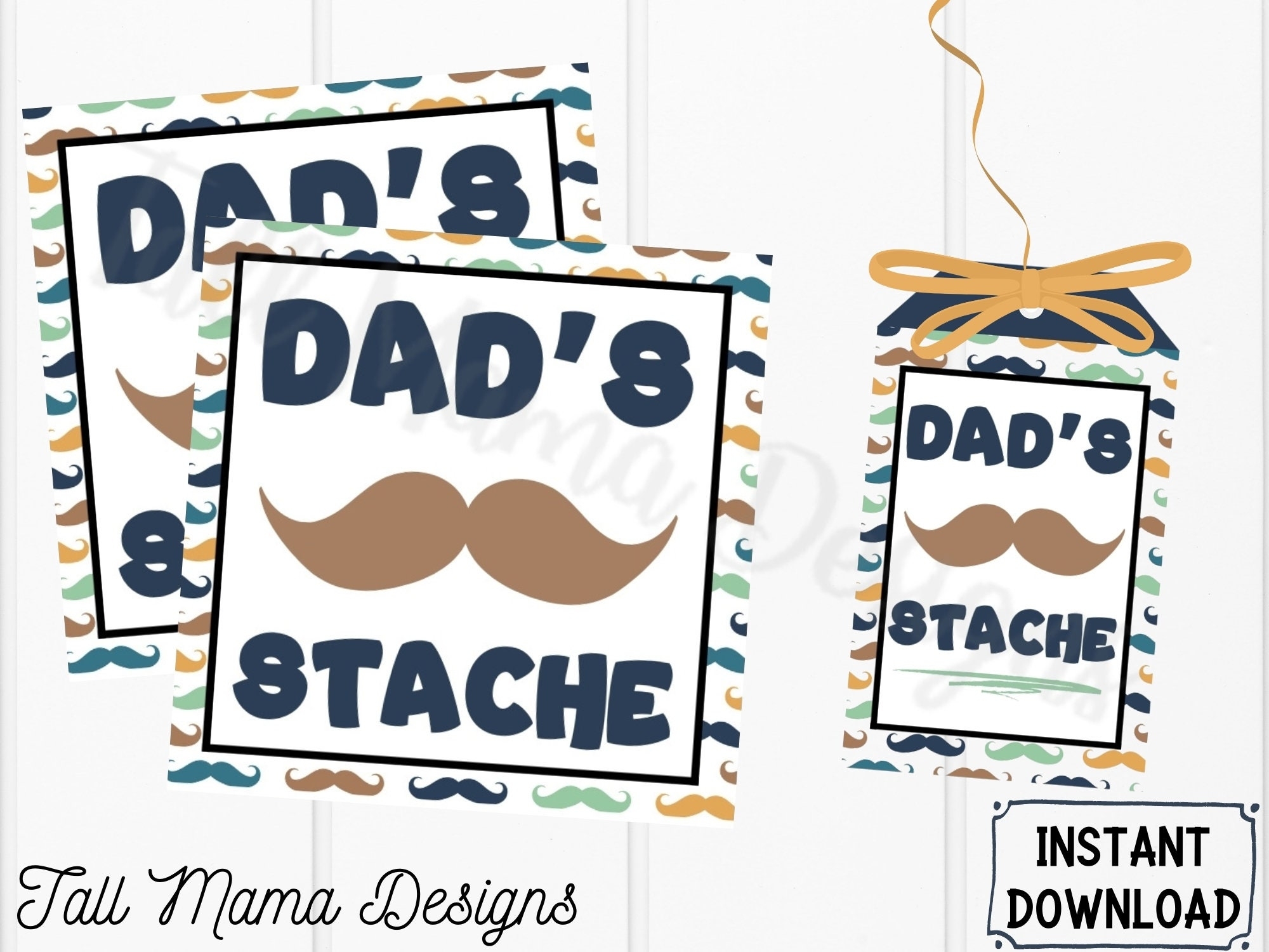 Dad s Stache Printable Gift Tag Digital Father s Day Gift Tag Father s Day Candy Gift Tag Dad Printable Candy Label Father s Day Etsy