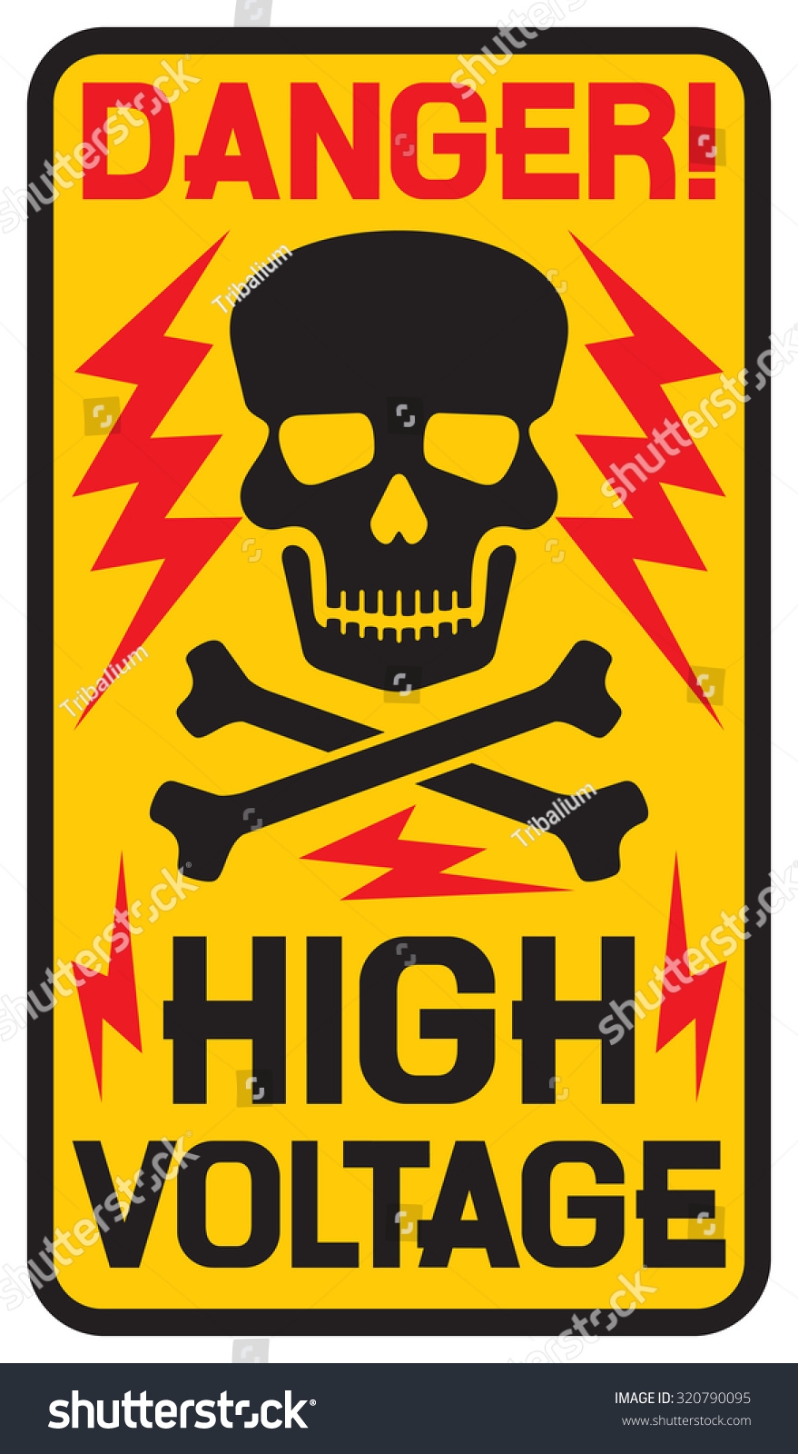 Danger High Voltage Sign Stock Vector Royalty Free 320790095 Shutterstock