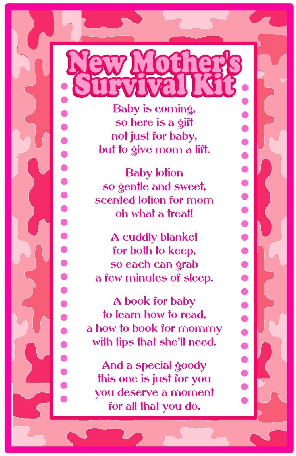 Mommy Survival Kit Printable
