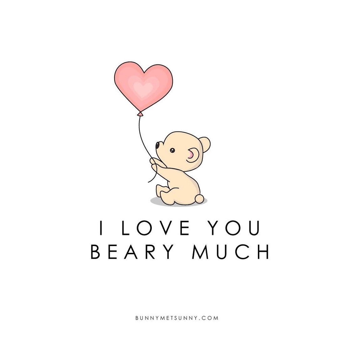 Dbunnyme Posted To Instagram Valentine s Day Design 4 I Love You BEARY Much Bunnymetsunny valentine vale Valentine s Day Design Love You Mini Drawings