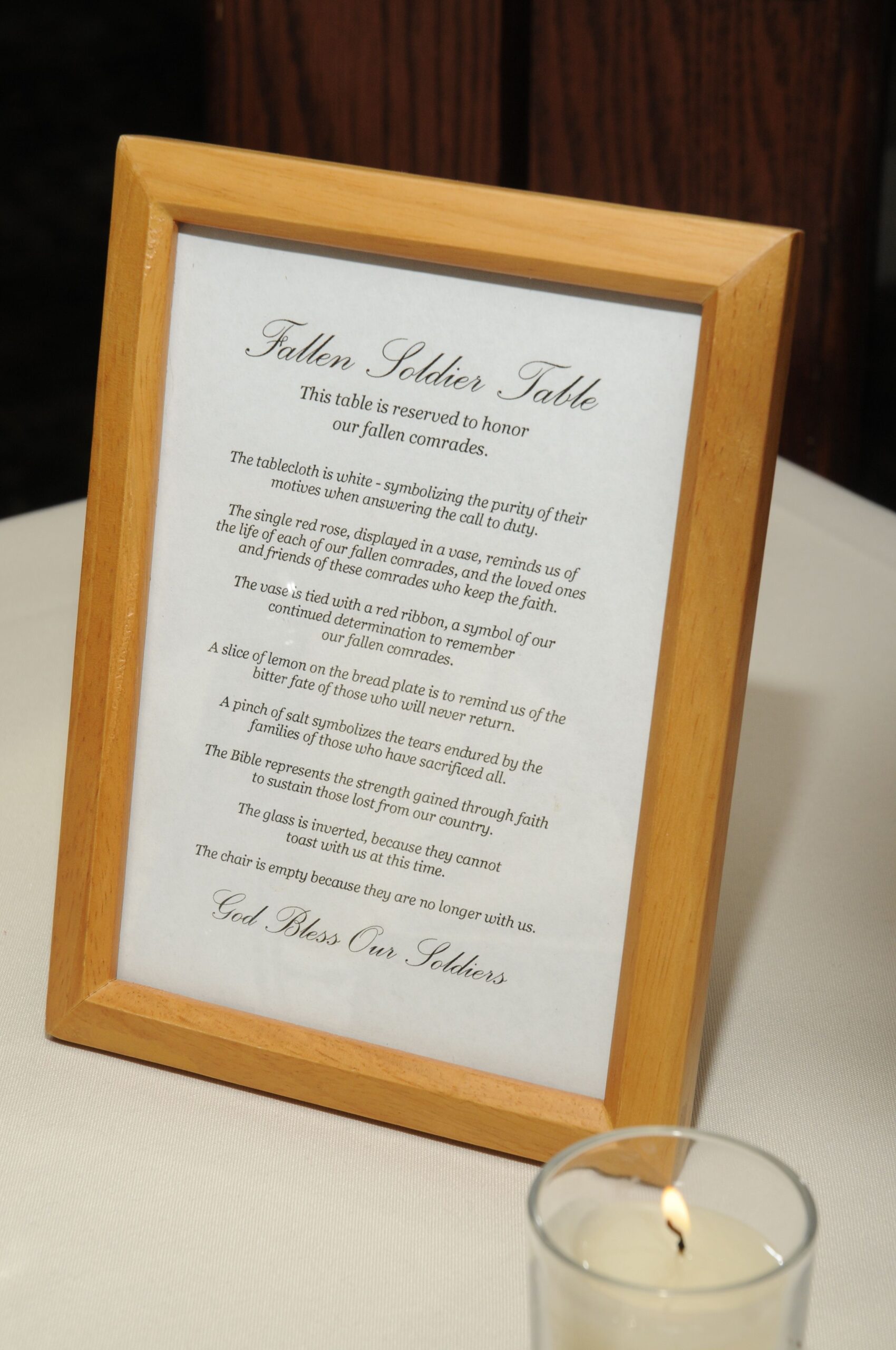 Fallen Soldiers Table Poem Printable